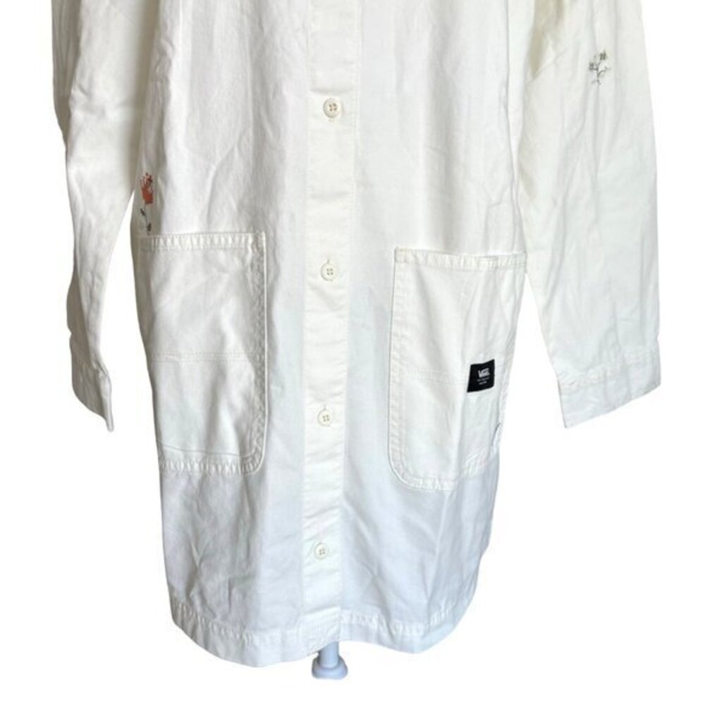 Vans Shaket Streetwear New Micro‎ Ditsy Cross Stitch Floral Embroidered Long M/L - Picture 3 of 10